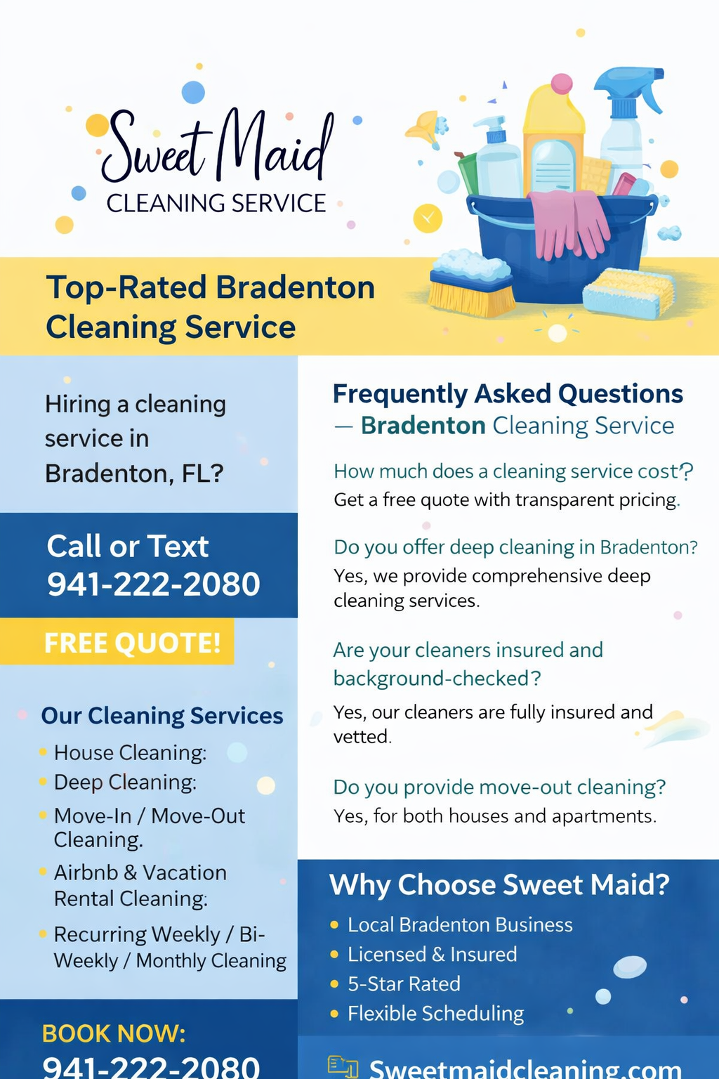 Professional Airbnb & Vacation Rental Cleaning provided by Sweet Maid Cleaning Service in Bradenton, FL 34211